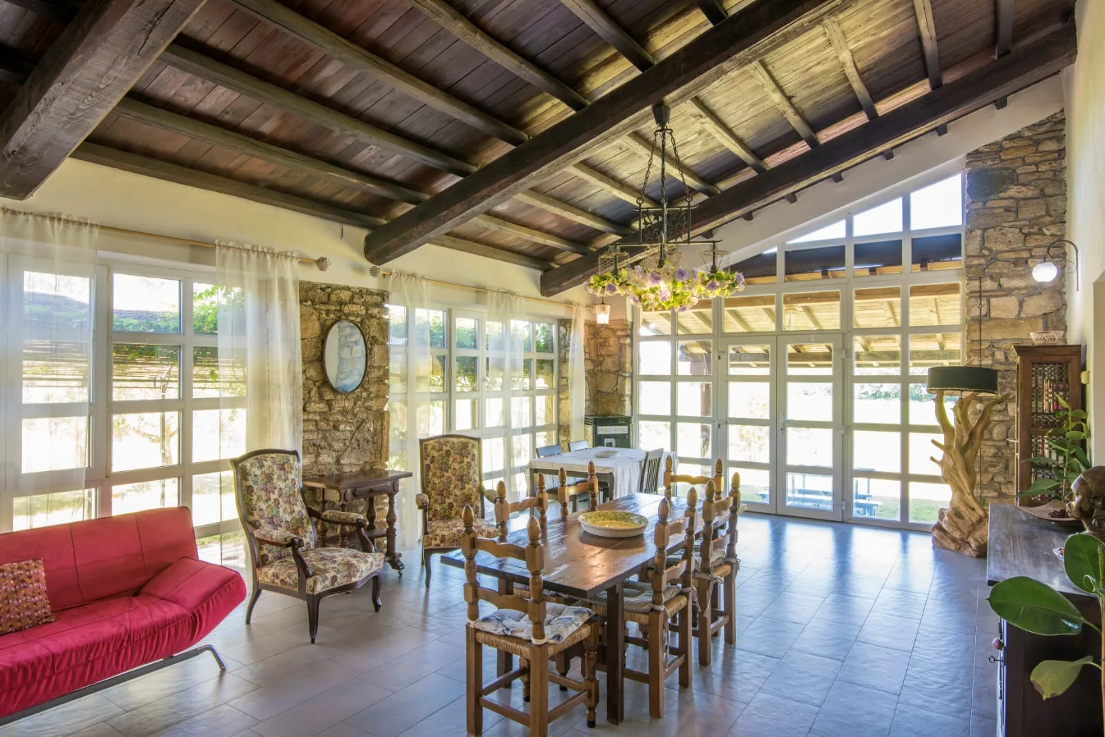Veranda e sala pranzo della locazione turistica Tuscia Prestige