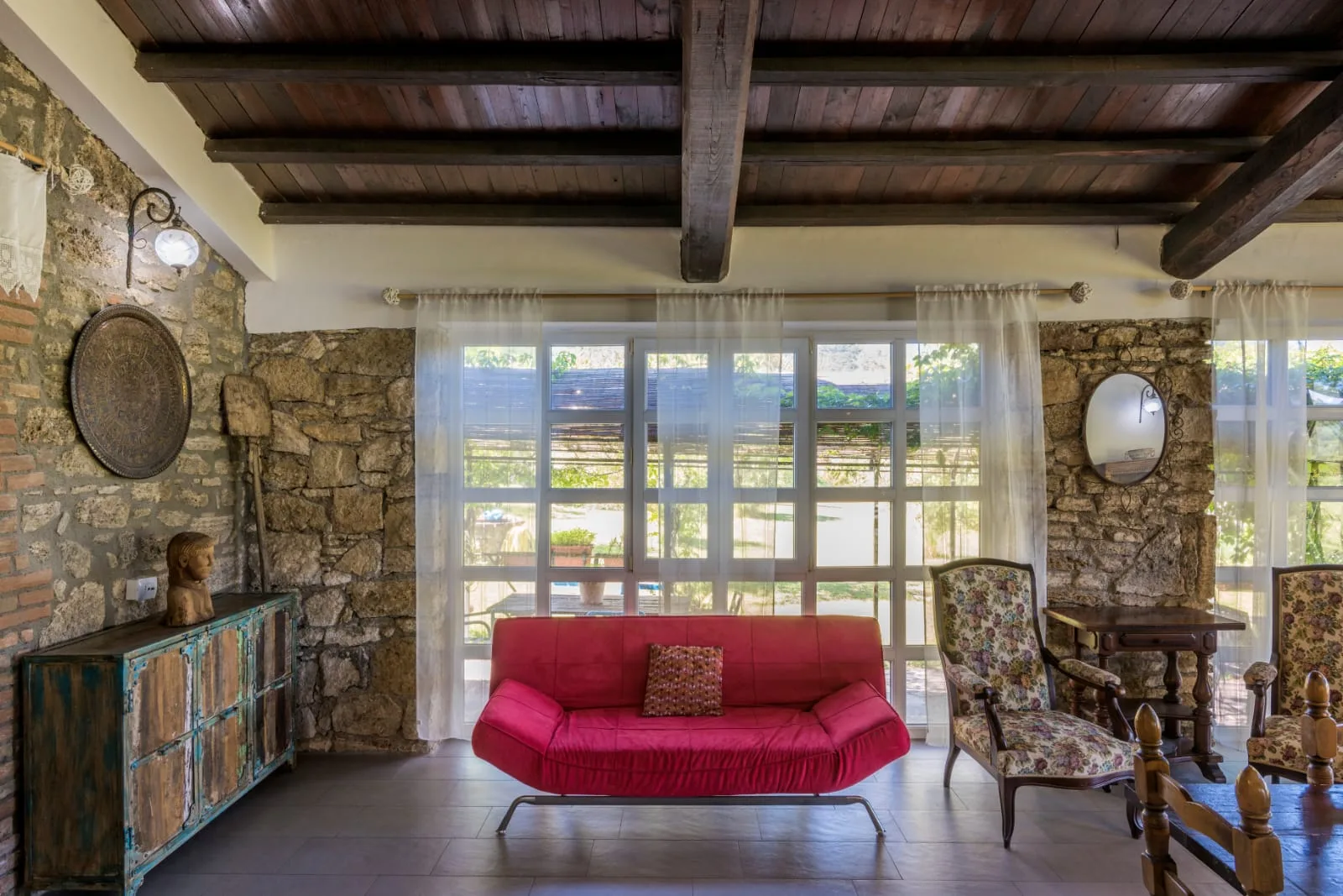 Veranda panoramica del casale Tuscia Prestige a Orte
